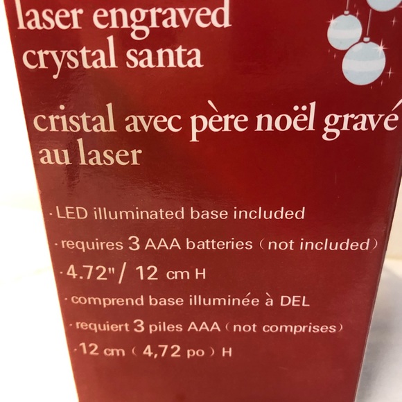 Laser Engraved Crystal Santa - Picture 3 of 4